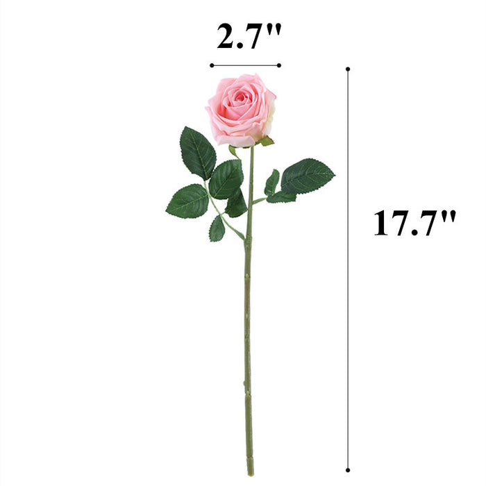 Bulk 17" Artificial Realistic Roses Pink Flowers Real Touch Roses Bouquet White Rose Wholesale