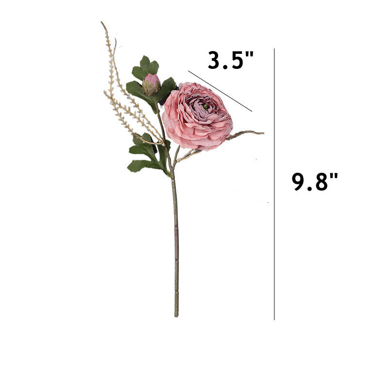 Bulk 5pcs 9.8" Retro Rose Stems with Burnt Edge Rose Bouquet Artificial Wholesale