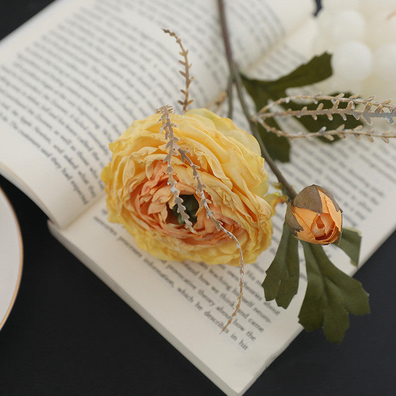 Bulk 5pcs 9.8" Retro Rose Stems with Burnt Edge Rose Bouquet Artificial Wholesale