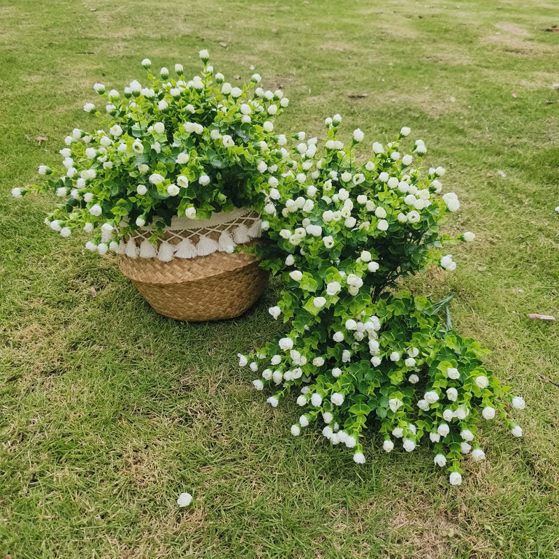 Bulk Artificial Rose Buds Flowers Outdoors Fake Shrubs Greenery Plants Indoor UV Resistant for Outdoor Home Garden Porch Decoration Wholesale