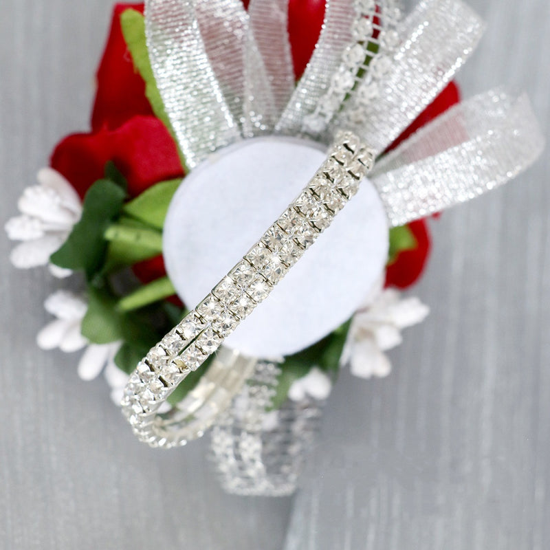 Bulk Artificial Rose Corsage Wristlet Band and Men Boutonniere Set for Wedding Wholesale