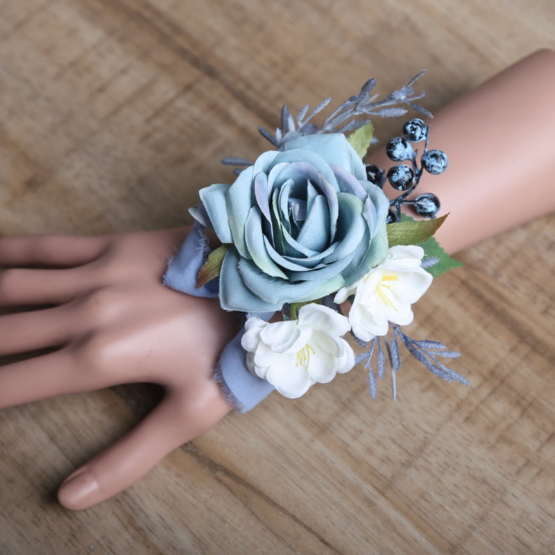 Bulk Artificial Rose Wrist Corsage for Wedding Bride Party Wholesale