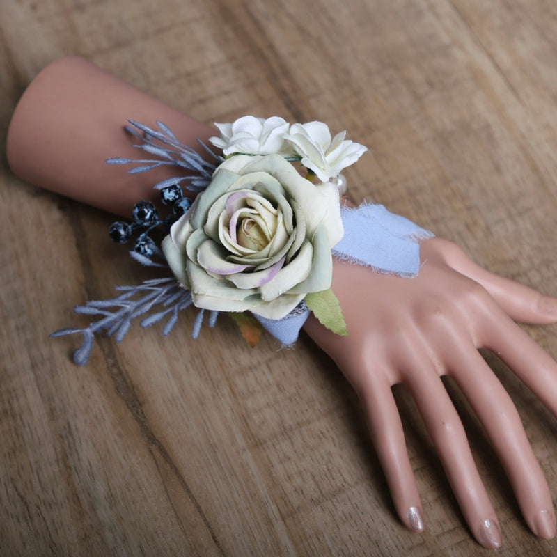 Bulk Artificial Rose Wrist Corsage for Wedding Bride Party Wholesale