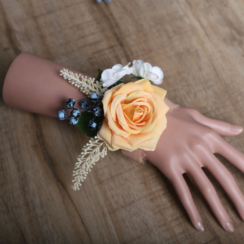 Bulk Artificial Rose Wrist Corsage for Wedding Bride Party Wholesale