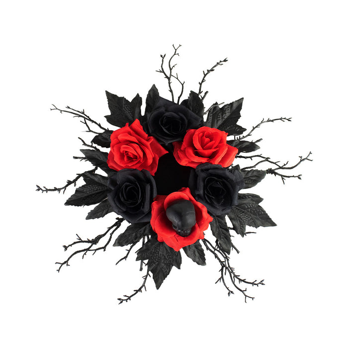 Bulk Halloween Artificial Rose Flower Candle Rings for Centerpiece Wreaths Floral Decor Wholesale