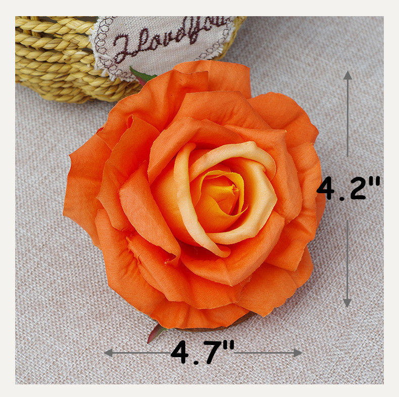 Lot de 7 têtes de fleurs de rose Avalanche en soie pour l'artisanat en gros