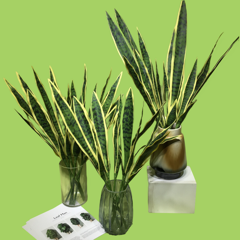 Bulk 25" Artificial Snake Plant Bush for Home Bedroom Living Room Bathroom Indoor Outdoor Decor Wholesale