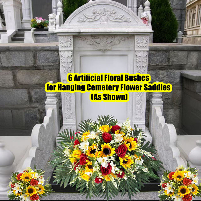 Bulk 18.5" Lifelike Artificial Sunflower Bouquet – Mixed with Roses & Orchids for Cemetery Memorial Decor Wholesale