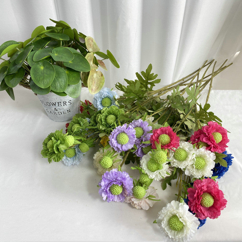 Fleurs artificielles en soie de scabieuse douce en vrac de 31 po en gros