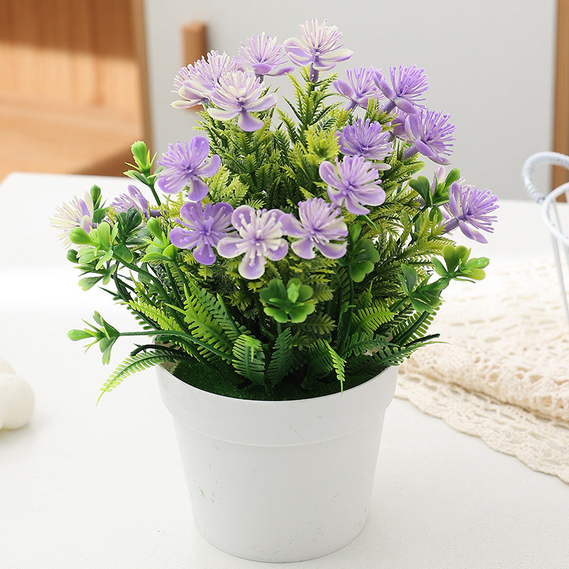 Artificial Waterweed Small Plum Blossom Plant Pot - Mini Fake Succulent Bonsai