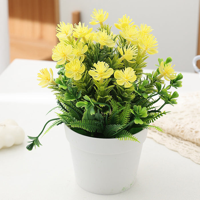 Artificial Waterweed Small Plum Blossom Plant Pot - Mini Fake Succulent Bonsai