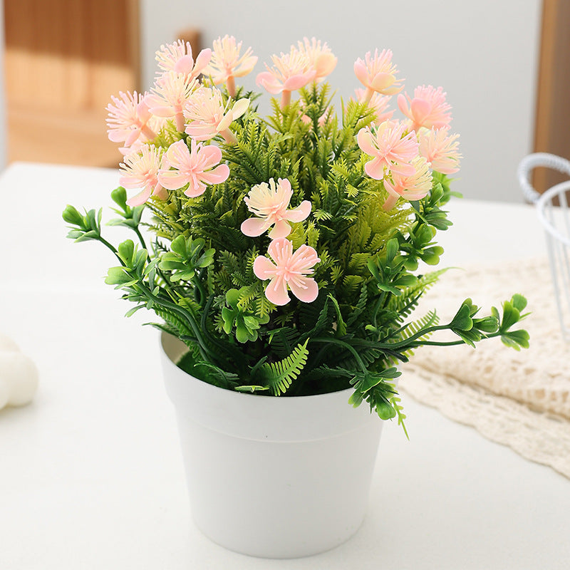 Artificial Waterweed Small Plum Blossom Plant Pot - Mini Fake Succulent Bonsai