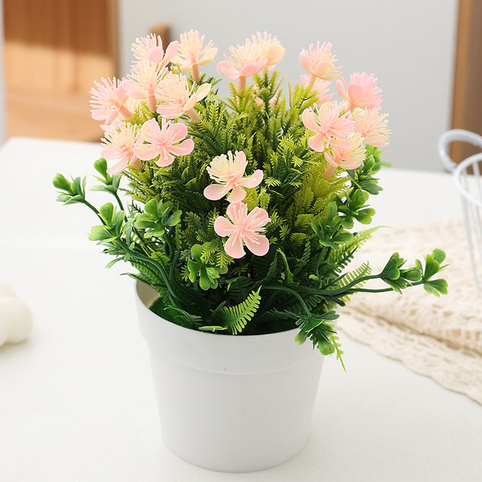 Artificial Waterweed Small Plum Blossom Plant Pot - Mini Fake Succulent Bonsai