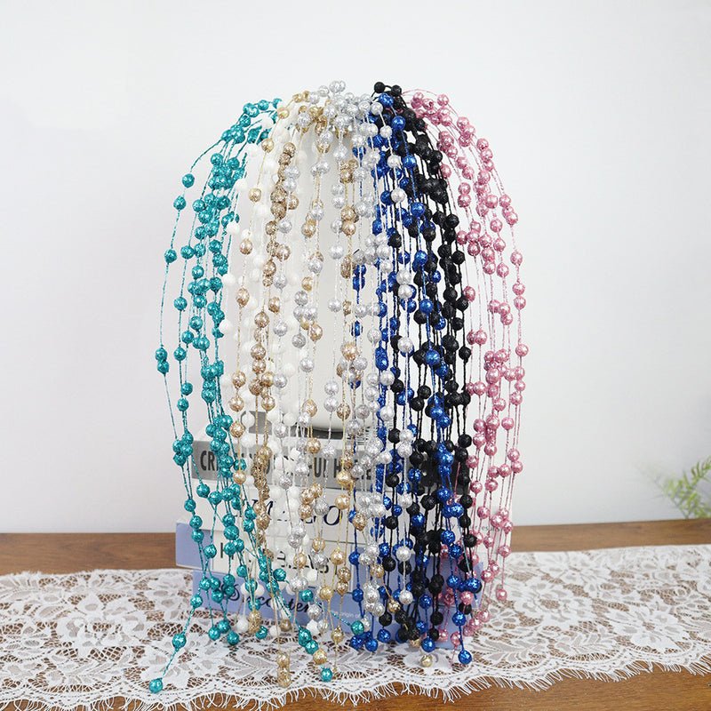 Bulk 5Pcs Artificial Glitter Berry Long Stems Weeping Christmas Ornaments Flowers Arrangement Decoration Wholesale