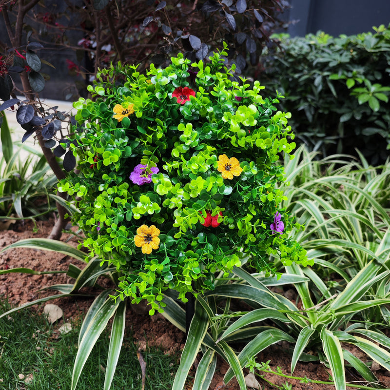 Bulk Exclusive 2pcs Artificial Boxwood Topiary Ball Flowers Bushes with Ground Spike Wholesale