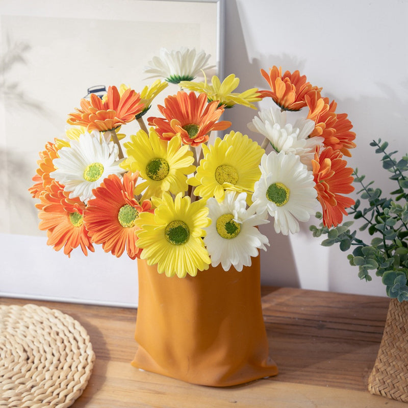 Bulk Clearance 11.8" Small Real Touch Artificial Daisy Gerbera Stems Wholesale