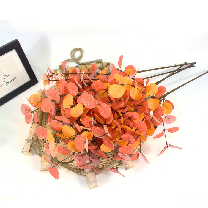 Bulk 5pcs Fall Decorations Artificial Eucalyptus Stems Botanicals Plants Autumn Decorations Wholesale