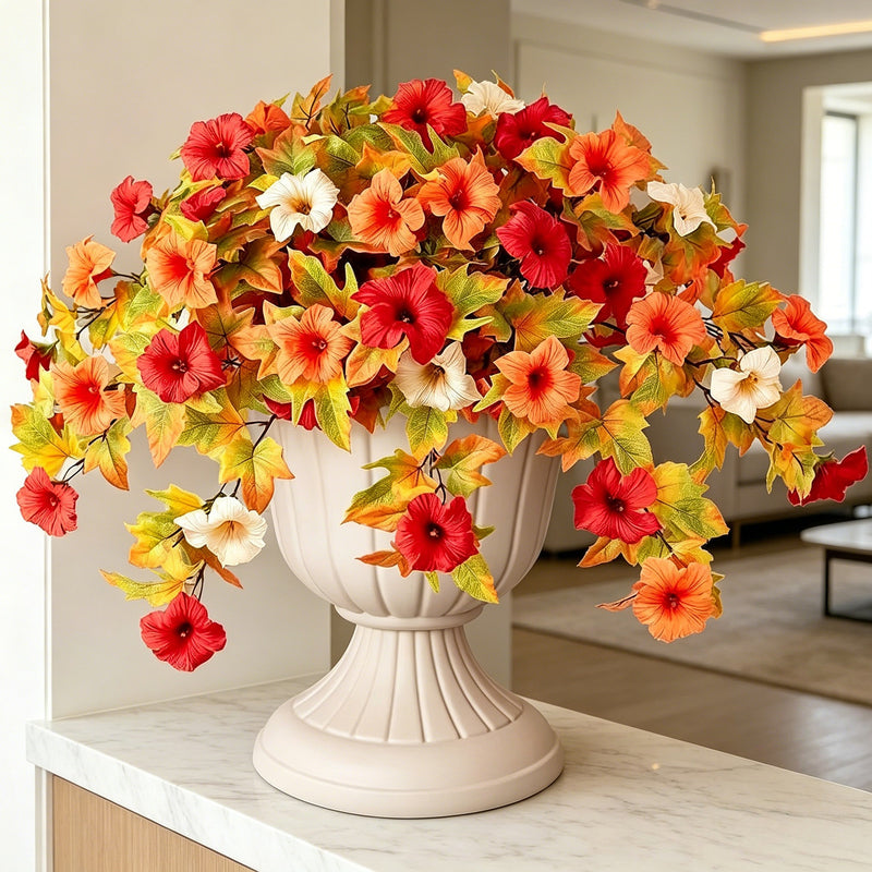 Bulk 2 Pcs UV Resistant Fake Petunias Artificial Flowers for Outdoor Garden & Porch Decor Wholesale