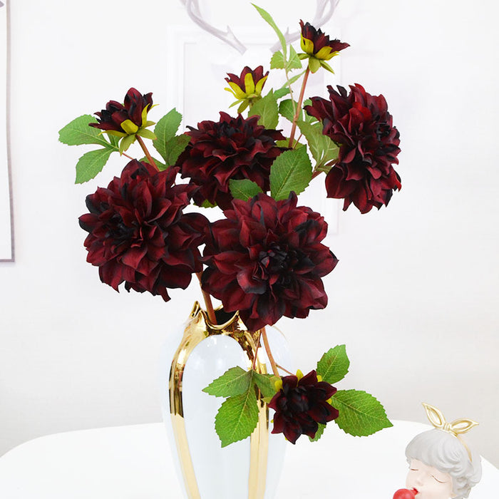 Bulk 24" Artificial Flowers Silk Dahlia Long Stem or Wedding Bouquets Fall Decor Wholesale