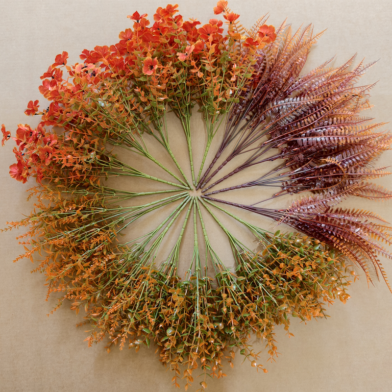 Bulk 20 Bundles Artificial Flowers for Outdoor Fake Plants for Autumn Decoration Wholesale