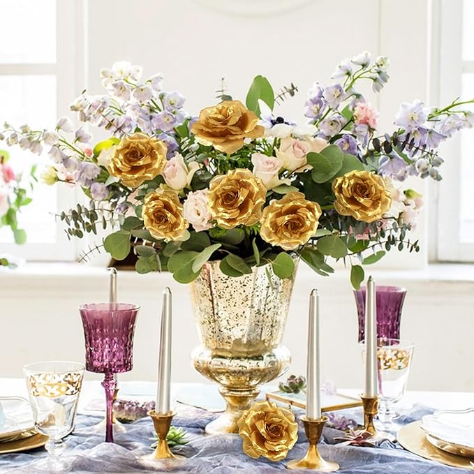 Bulk 30Pcs 3" Rose Flowers Heads Silk Flowers for Home Wedding Party Decoration Wholesale