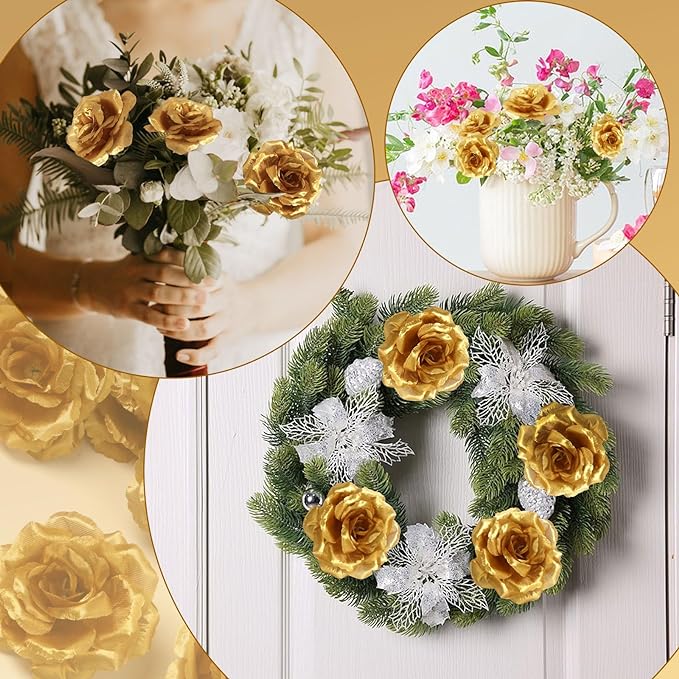 Lot de 30 têtes de roses en soie de 7,6 cm pour décoration de maison, de mariage, de fête, vente en gros