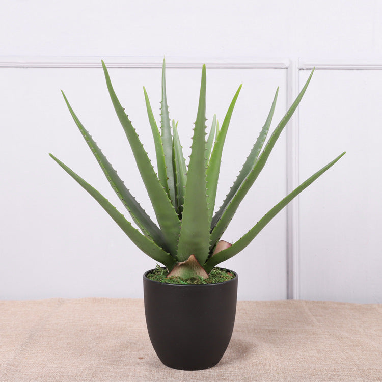 Bulk 4pcs Aloe Vera Plants Artificial Green Potted Plants Wholesale