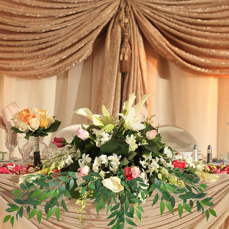 Lot de 6 tiges de verdure artificielles de Ruscus italien en vrac, à suspendre, pour mariage, vente en gros 