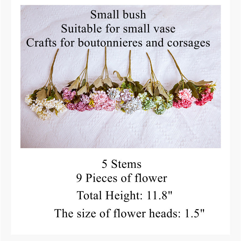 Tiges de mini boules de neige artificielles en vrac de 11 pouces Décorations d'automne Fleurs d'automne en gros
