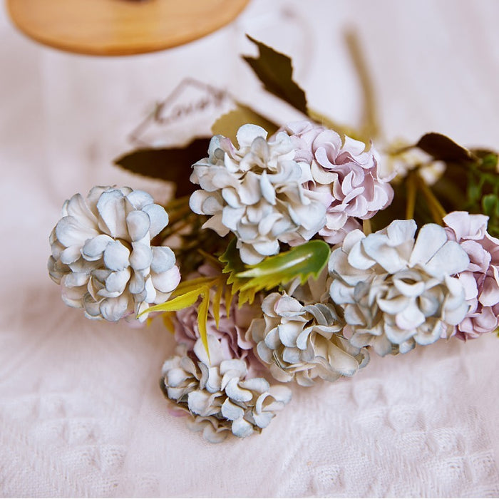 Miniarbusto de Hortensia Artificial a granel de 12 "para boda, fiesta en casa, tienda, decoración para fiesta de bienvenida de bebé, venta al por mayor