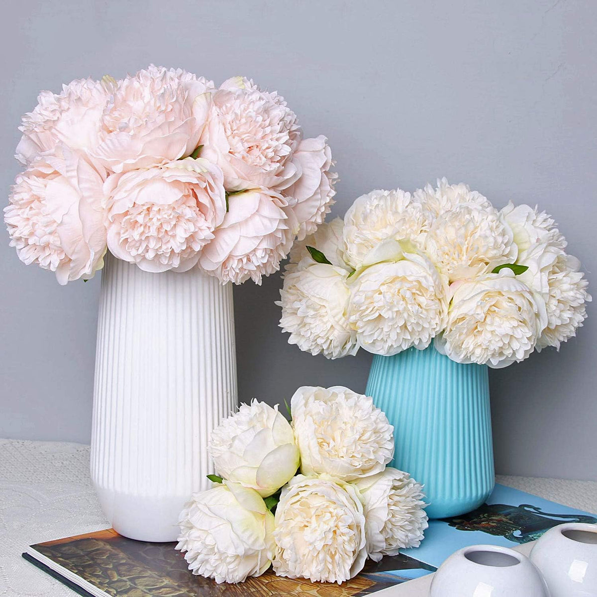 Bulk 11.8" Faux Peonies Bouquets Peony Artificial Silk Flowers Wholesa ...