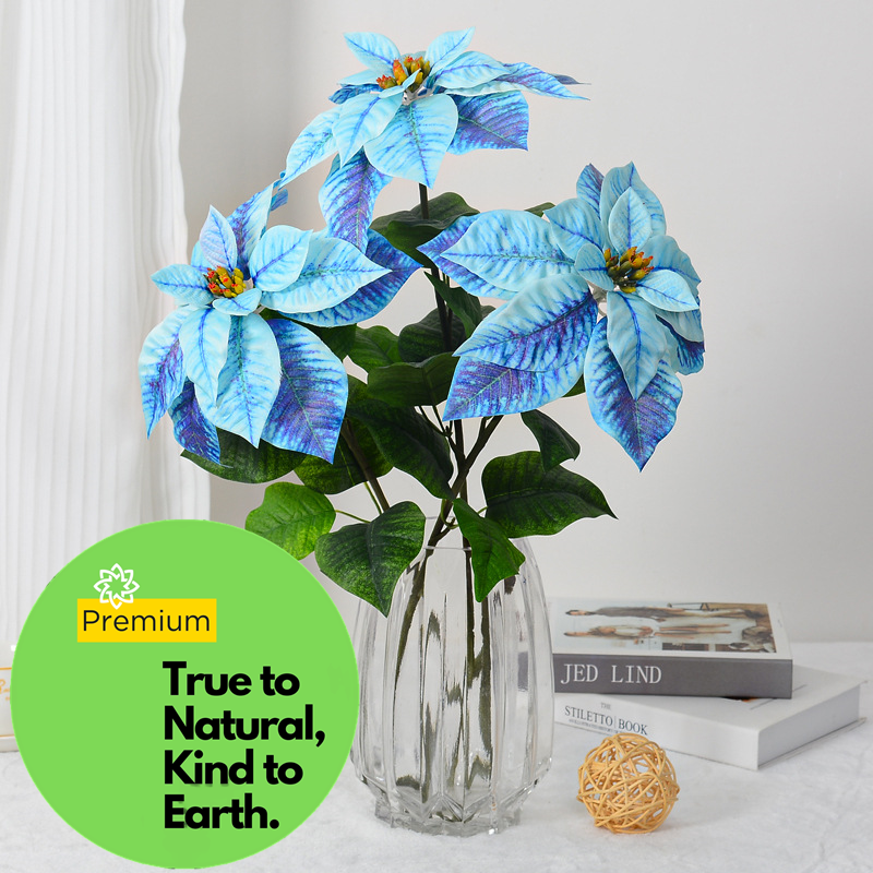 Bouquet de poinsettia artificiel en soie de 20 pouces de haut en gros