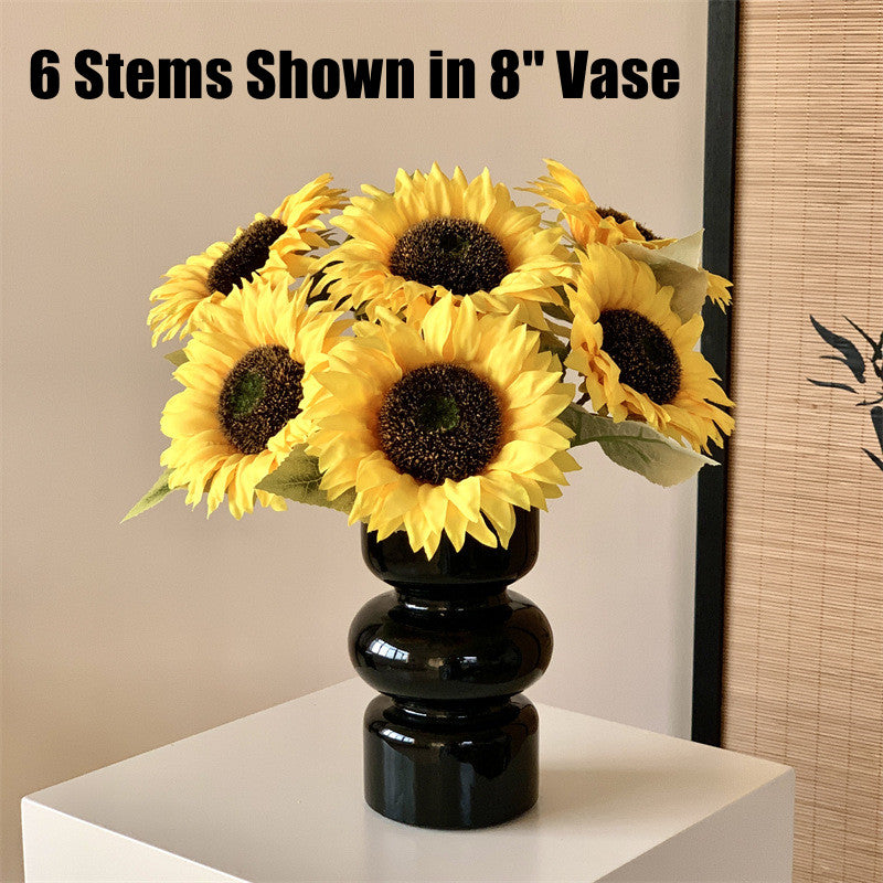 Bulk 18" Artificial Sunflower Stems Silk Flowers for Floral Arrangement Wholesale