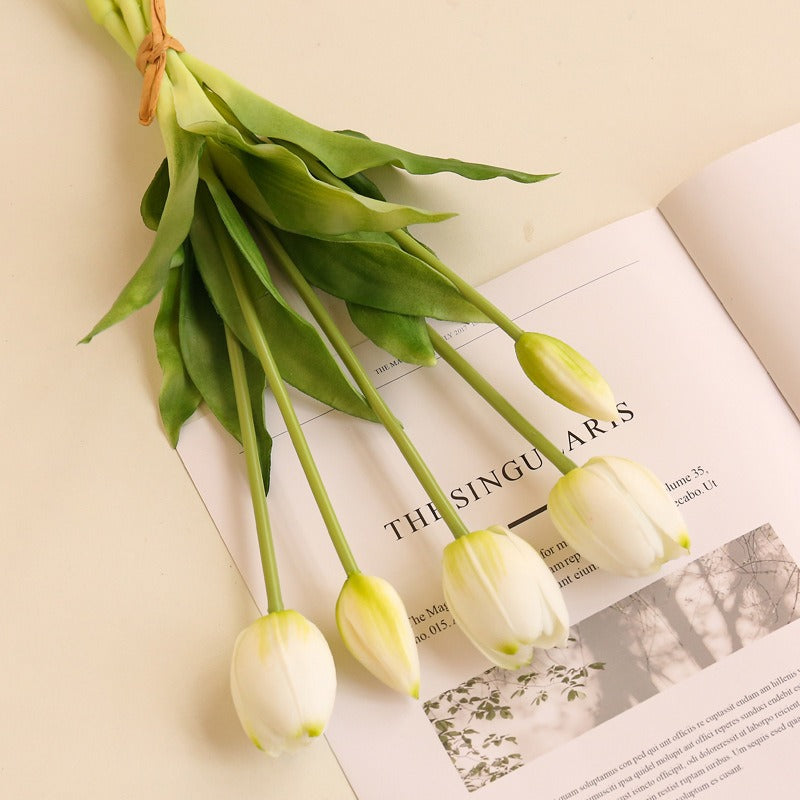 Bulk 2025 Upgraded Real Touch Artificial Tulips Bouquet Latex Tulip Flowers Wholesale