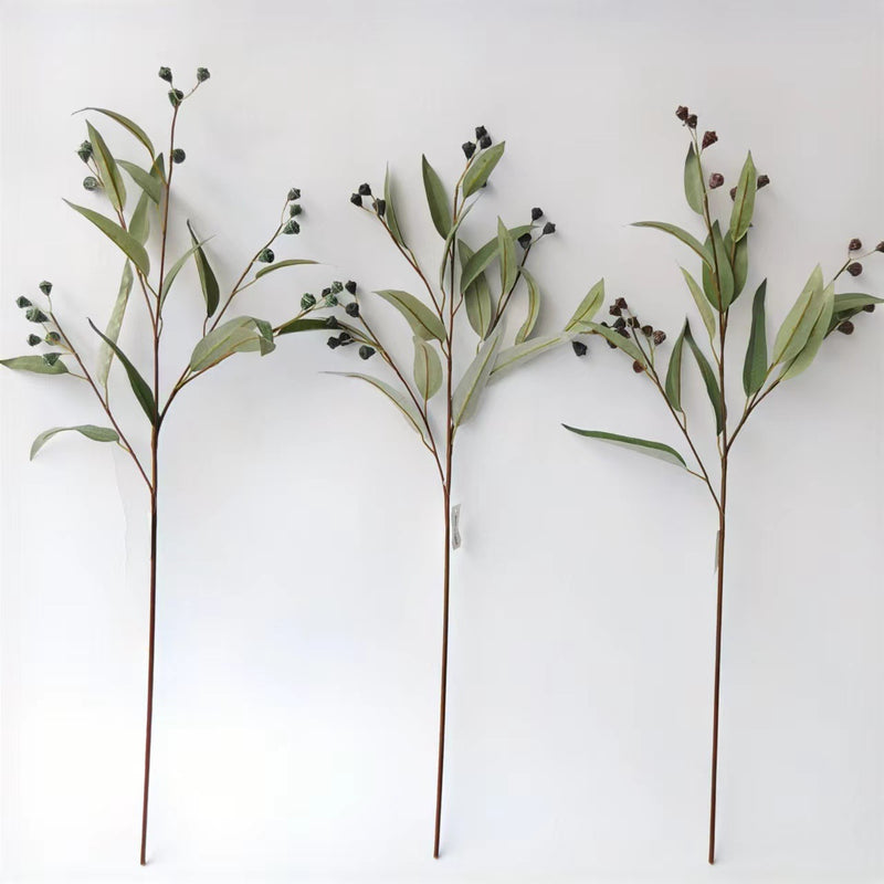 Bulk 23.6" Artificial Willow Eucalyptus Branches with Fruits Autumnal Color Floral Arrangements Wholesale