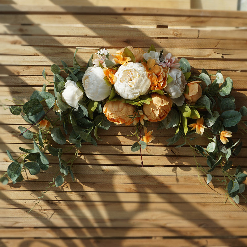 Fleurs d'arche de mariage en vrac Pivoine Swag floral artificiel rustique pour linteau de porte Centres de table en gros