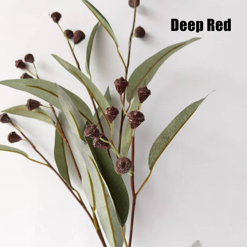 Bulk 23.6" Artificial Willow Eucalyptus Branches with Fruits Autumnal Color Floral Arrangements Wholesale