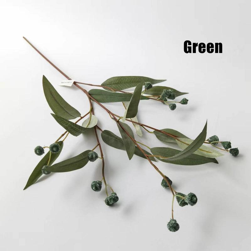 Bulk 23.6" Artificial Willow Eucalyptus Branches with Fruits Autumnal Color Floral Arrangements Wholesale