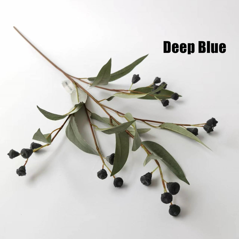 Bulk 23.6" Artificial Willow Eucalyptus Branches with Fruits Autumnal Color Floral Arrangements Wholesale