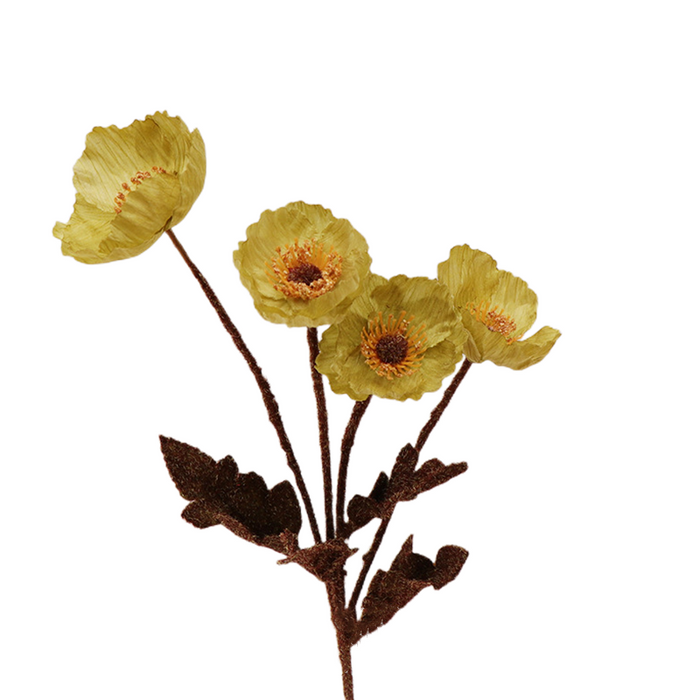 A granel 22 colores 23 "flores artificiales de amapola tallos arreglo de amapola al por mayor 