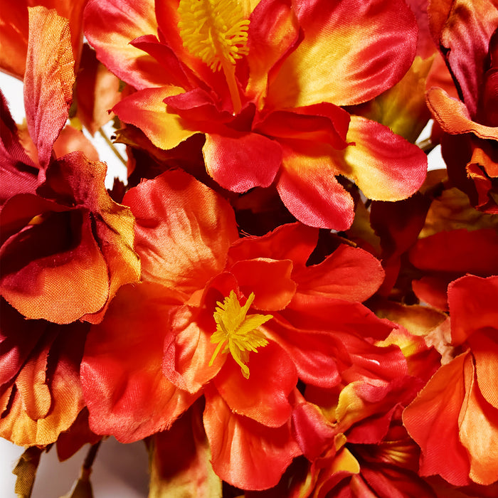 Bulk 14" Autumn Hibiscus with Black Pot Flowers UV Resistant for Outdoors Decoration Wholesale