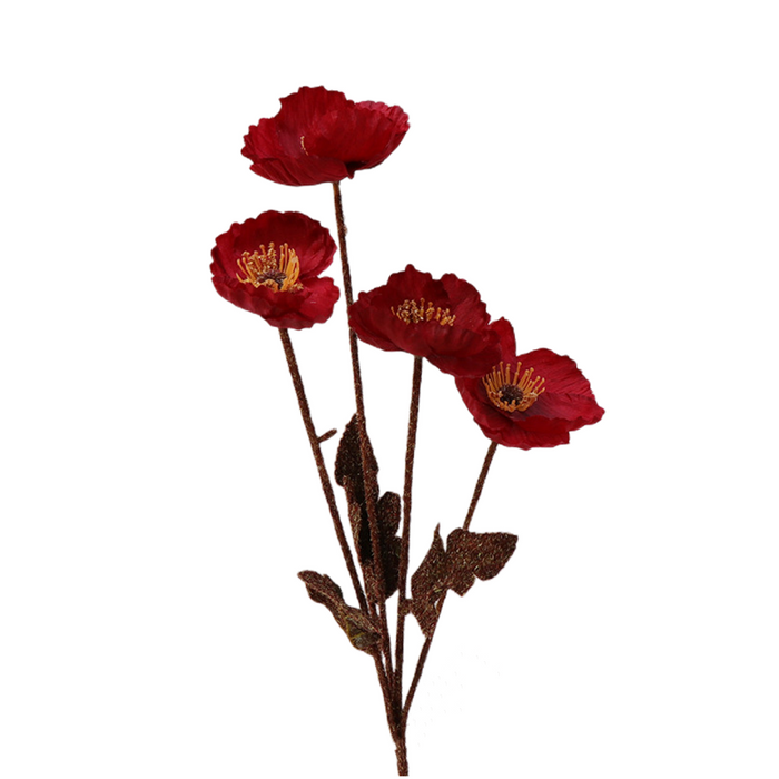 A granel 22 colores 23 "flores artificiales de amapola tallos arreglo de amapola al por mayor 
