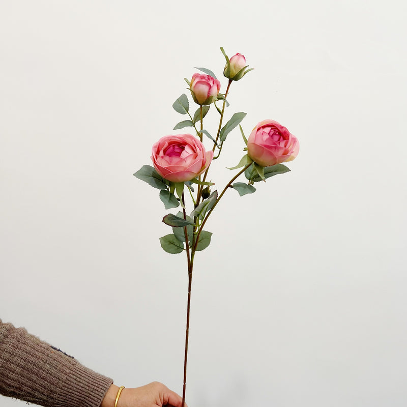 Tallo de flores de seda de peonía de 27 "a granel con capullos al por mayor