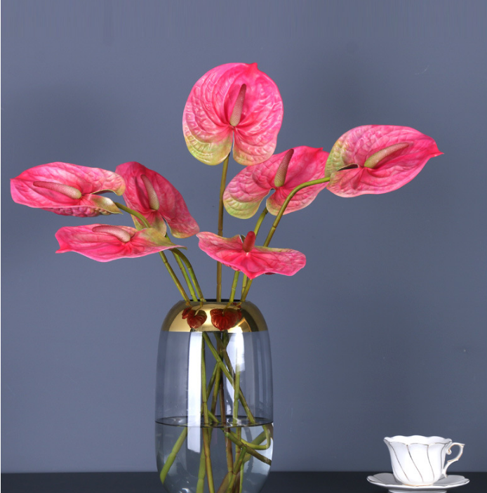 Bulk 27" Anthurium Stem Tropical Flowers UV Resistant Artificial Wholesale