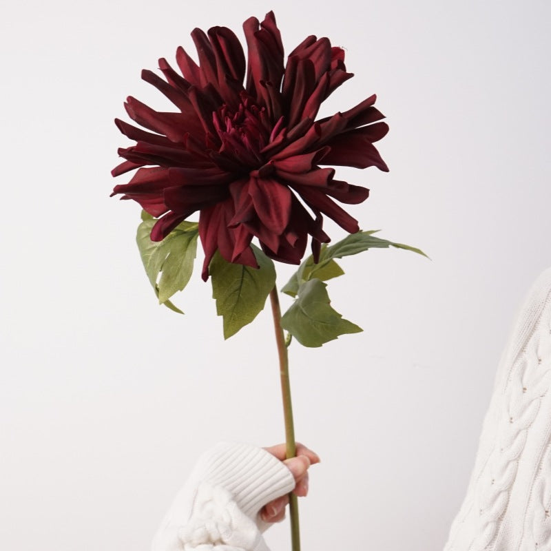 Premium 23.6" Real Touch Dahlia Stem - Lifelike Silk Floral Arrangements for Weddings & Home Decor