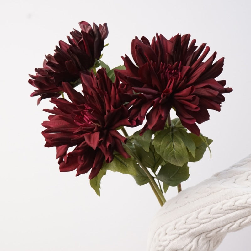 Premium 23.6" Real Touch Dahlia Stem - Lifelike Silk Floral Arrangements for Weddings & Home Decor