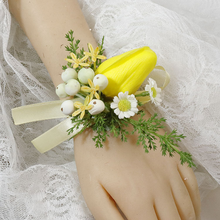 Bulk Yellow Corsage and Boutonniere Rustic Vintage Weddings Proms Wholesale