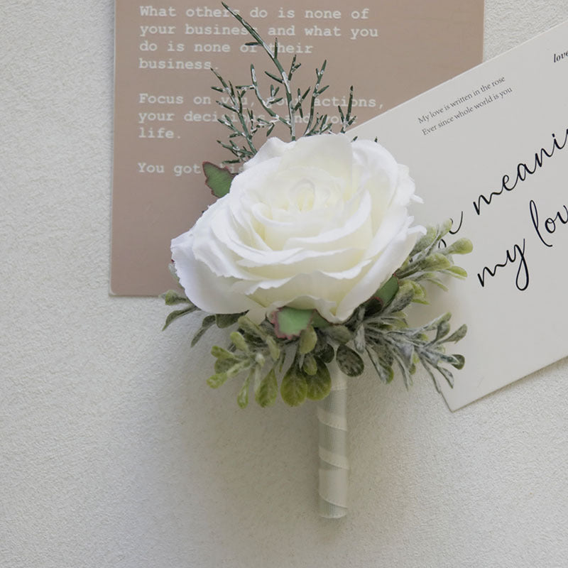 Bulk White Corsage and Boutonniere Rustic Vintage Weddings Proms Wholesale