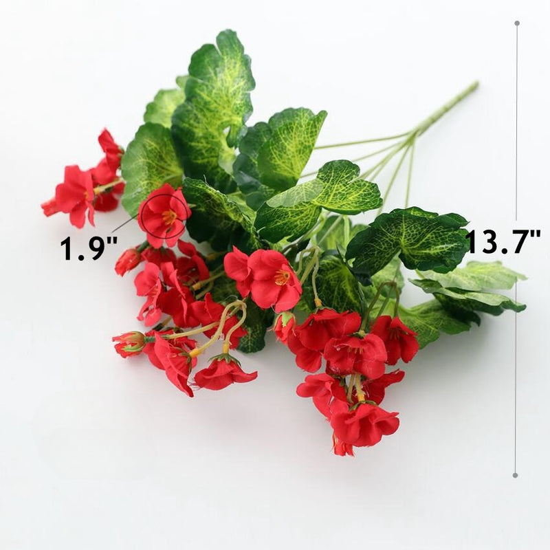 Bouquet de bégonia artificiel en soie de 13,7 po en vrac