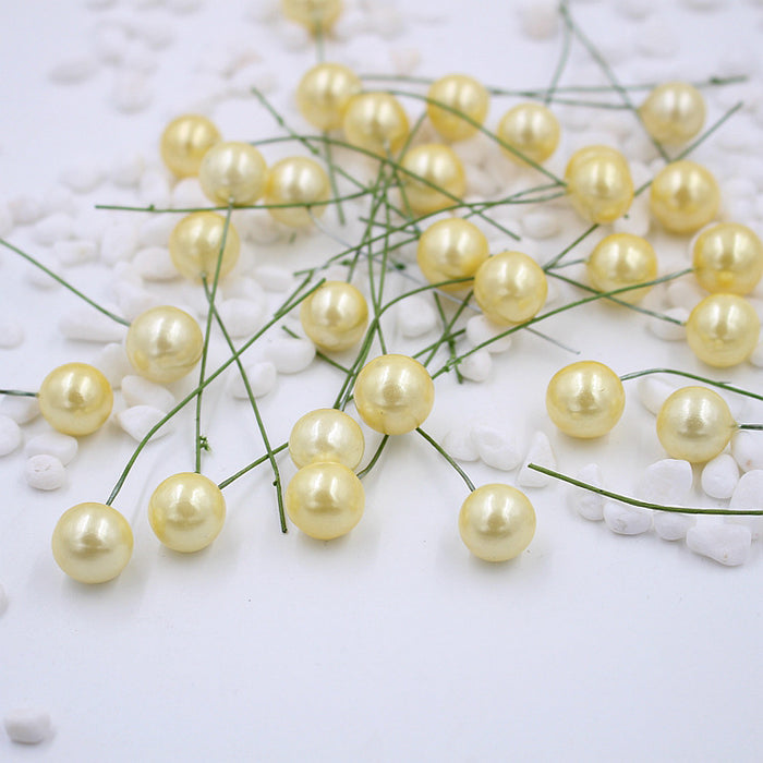 Bulk 400pcs Artificial Pearls Holly Berries Picks on Wire for Crafts Christmas Tree Flower Wreath DIY Wholesale